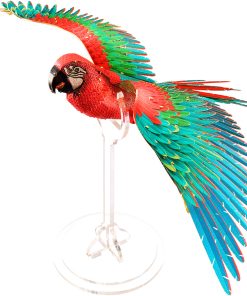 Piececool Scarlet Macaw With Stand 3D Metal Model Kits DIY Assemble Puzzle Laser Cut Jigsaw Toy (1)