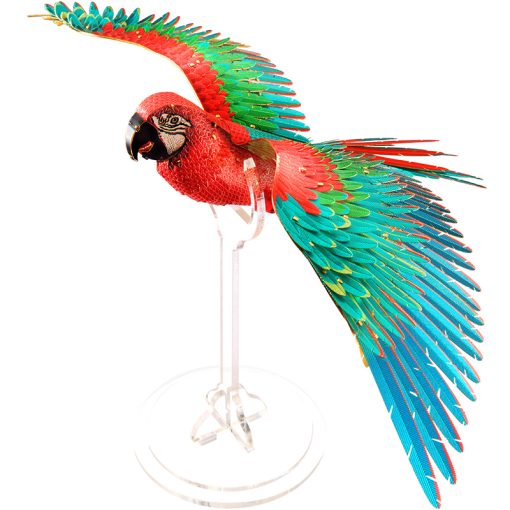 Piececool Scarlet Macaw With Stand 3D Metal Model Kits DIY Assemble Puzzle Laser Cut Jigsaw Toy (1)