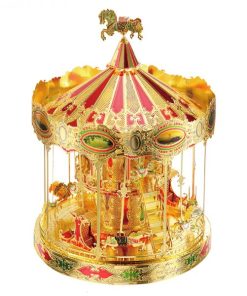 Specifications: Brand: Piececool Name: Merry GO Around Carousel 3D Metal Model Kits Model: P082-GRN Material: Stainless iron Finish Size: 8.5 x 8.5 x 11.5 cm (3.4 x 3.4 x 4.5 inches) Color: Green Gold Red The Quantity of Sheets: 3 pcs The Number of pieces: 88 pcs Age: 14+ Degree of difficulty: ★★★★☆☆☆ Feature: Original design,No glue required. Condition: 100% brand new and good quality. Amazing details and wonderful DIY experience. Step by step image manual,east to follow. Note: Small parts should be kept away from children under 3 years old.Be careful of the sharp parts! Package Included: 1 x Piececool Merry GO Around Carousel P082-GRN 3D DIY Metal Model Kits Puzzle Toy 1 x English Instruction Manual