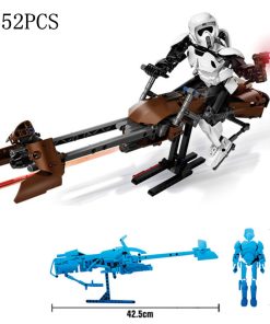 Disney Star War Scout Trooper Bike Building Block Figure Dolls Brick Toy For Children